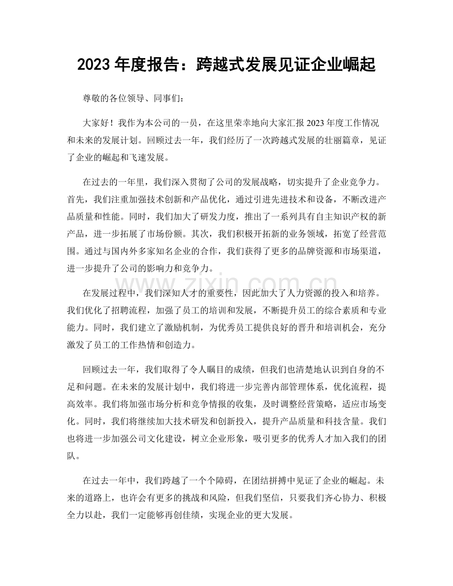 2023年度报告：跨越式发展见证企业崛起.docx_第1页