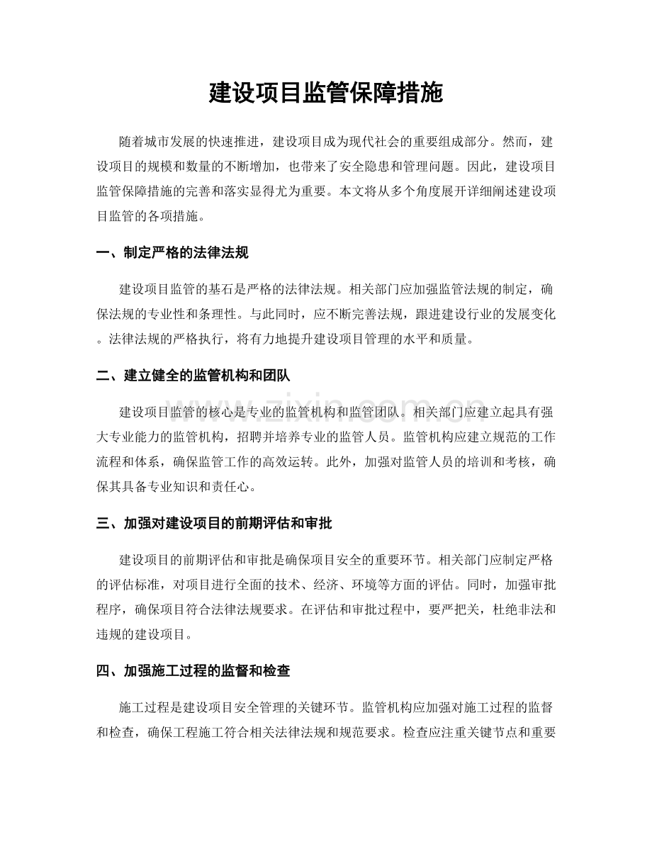 建设项目监管保障措施.docx_第1页