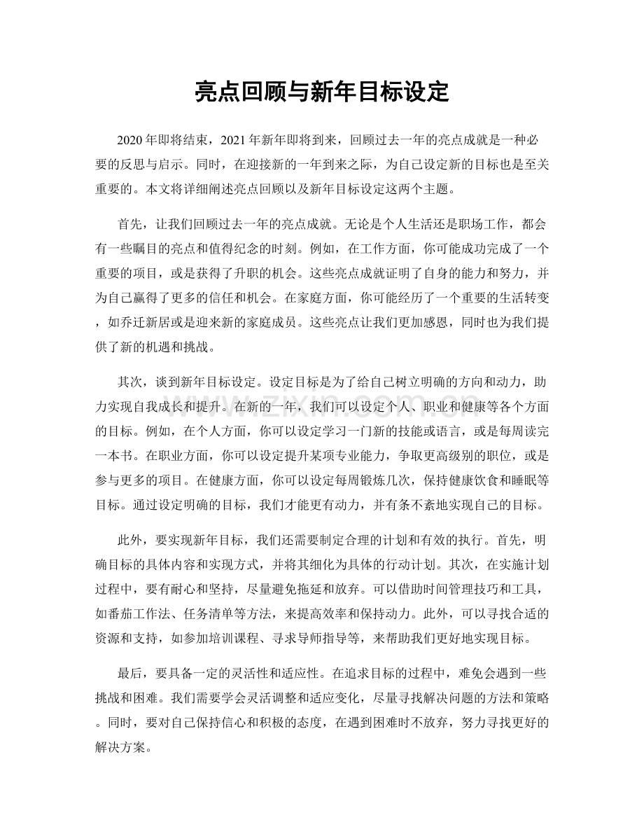 亮点回顾与新年目标设定.docx_第1页