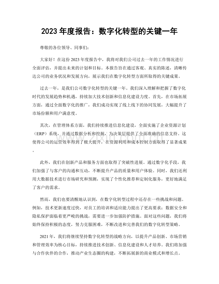 2023年度报告：数字化转型的关键一年.docx_第1页