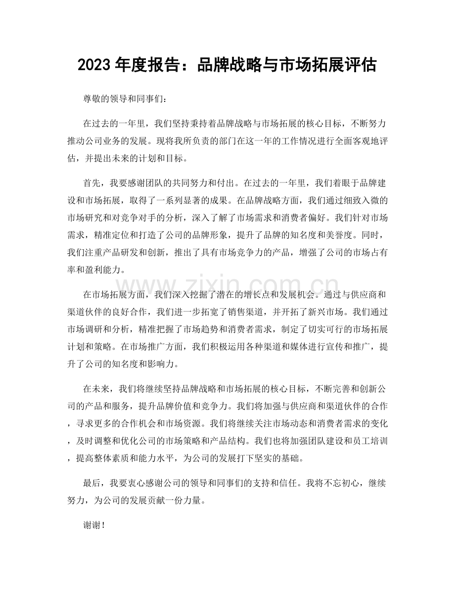 2023年度报告：品牌战略与市场拓展评估.docx_第1页