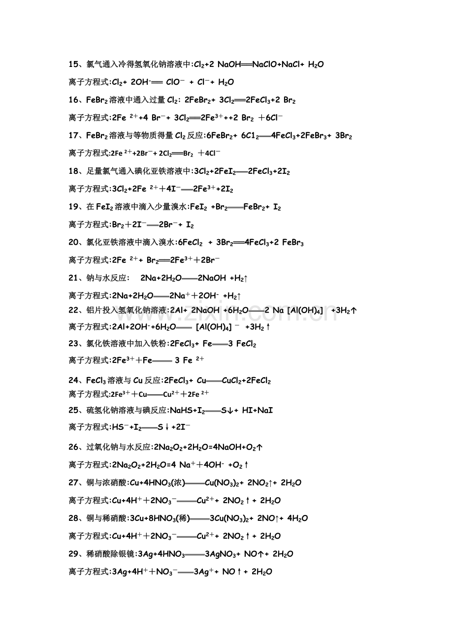 高中化学离子方程式大全-.doc_第2页