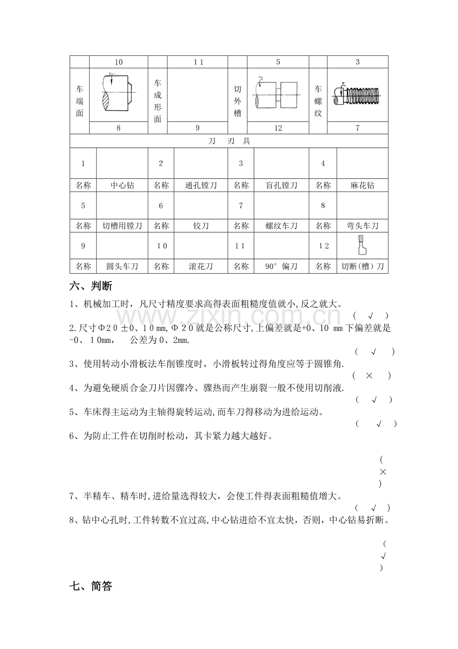 车工实习(实验)报告及答案.doc_第3页