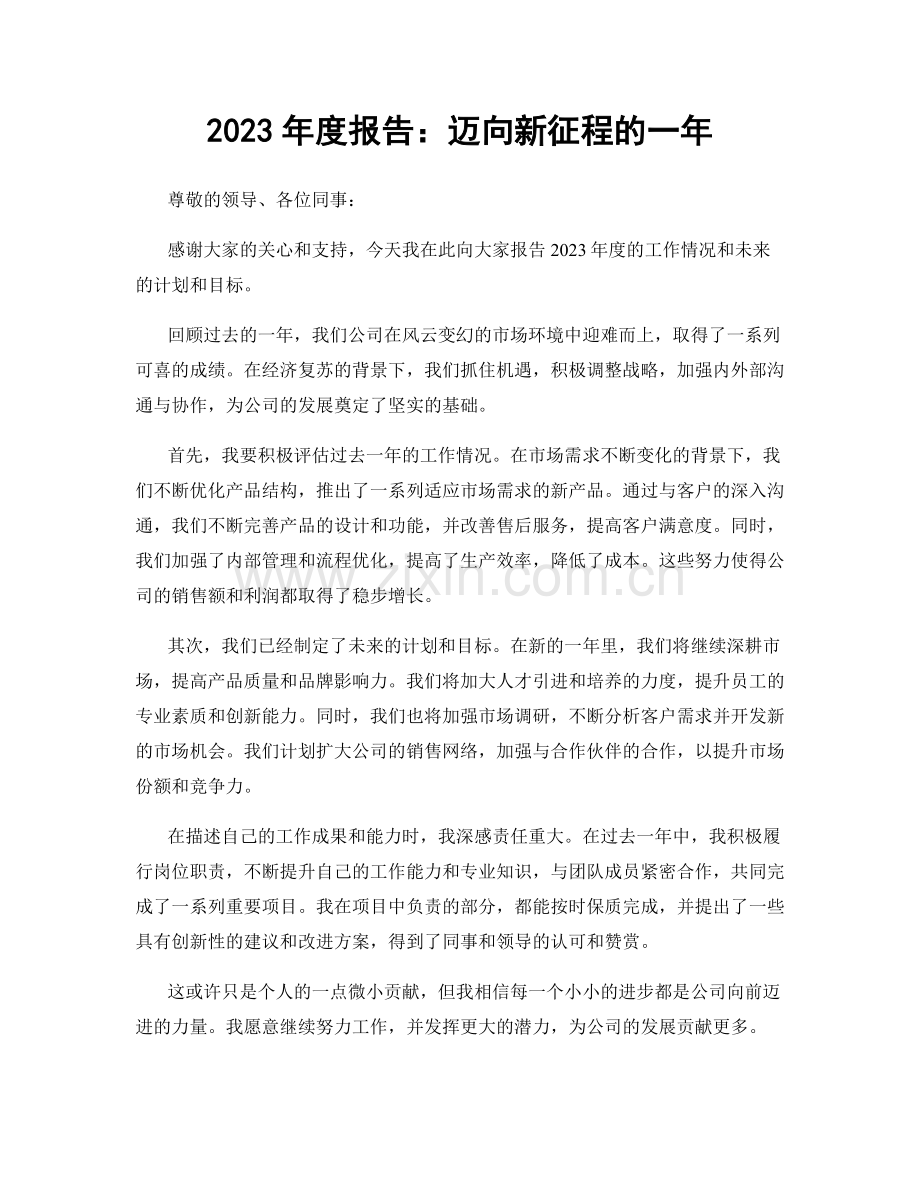 2023年度报告：迈向新征程的一年.docx_第1页