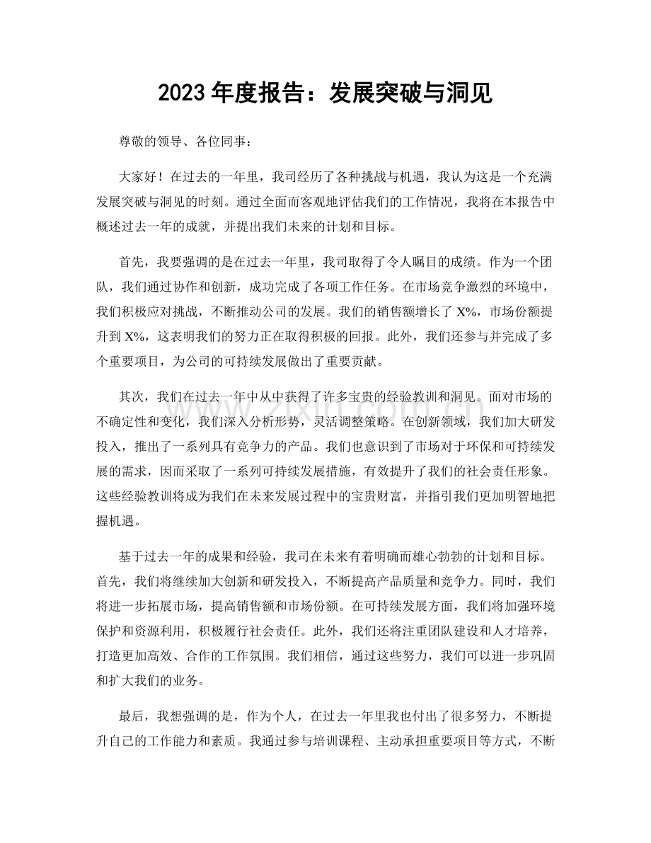 2023年度报告：发展突破与洞见.docx_第1页