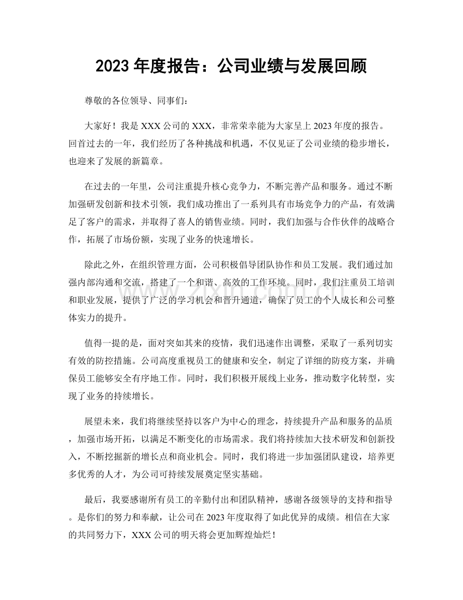 2023年度报告：公司业绩与发展回顾.docx_第1页