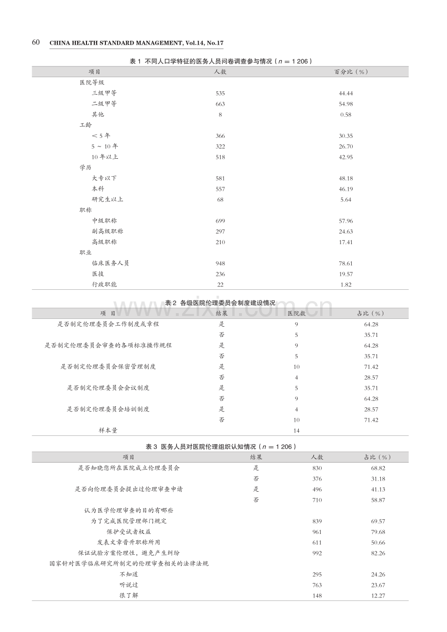 基层医院伦理建设及医务人员伦理认知现状分析.pdf_第3页