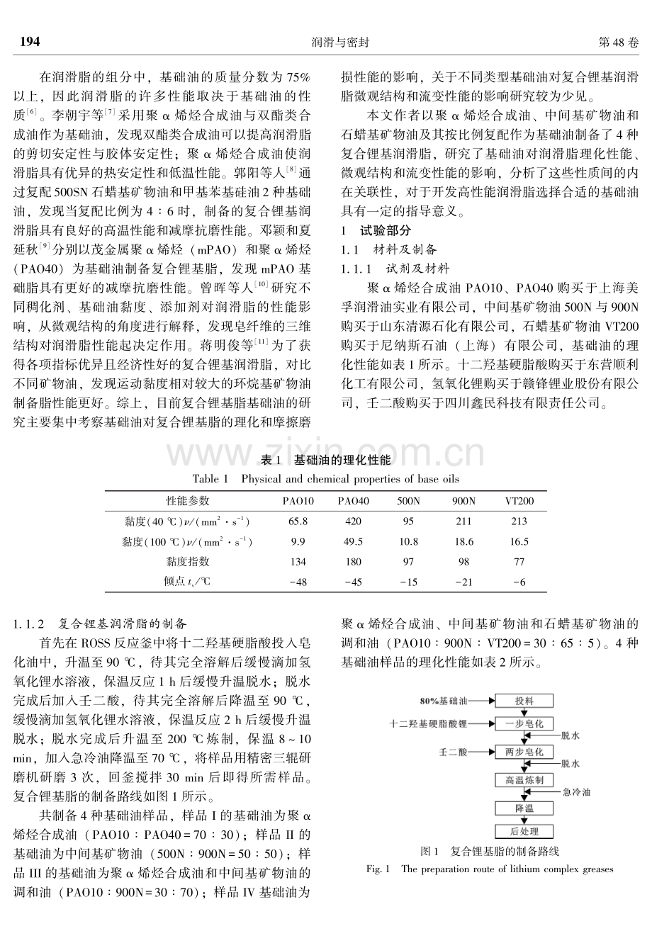 基础油对复合锂基润滑脂微观形貌及流变行为的影响.pdf_第2页