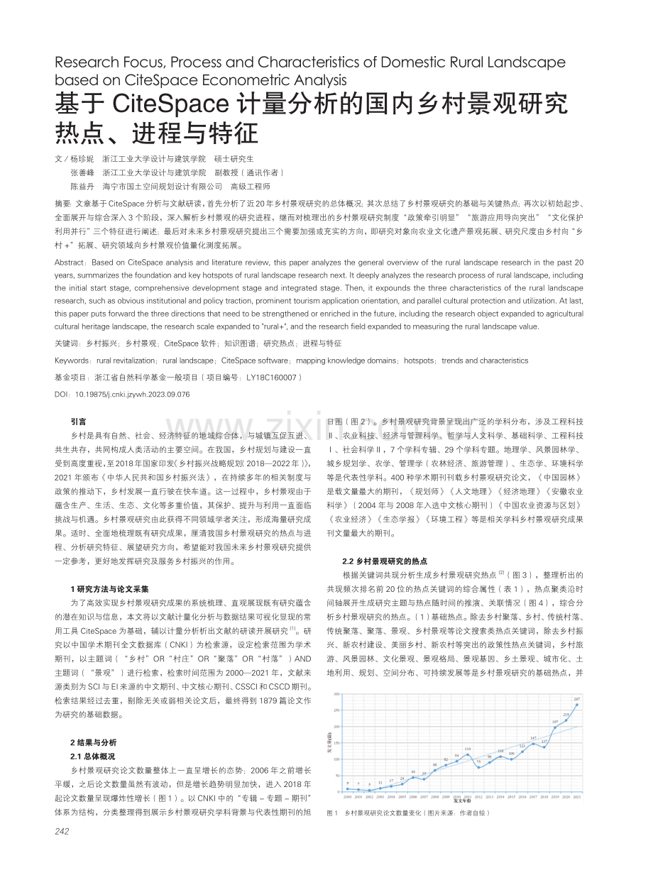 基于CiteSpace计量分析的国内乡村景观研究热点、进程与特征.pdf_第1页