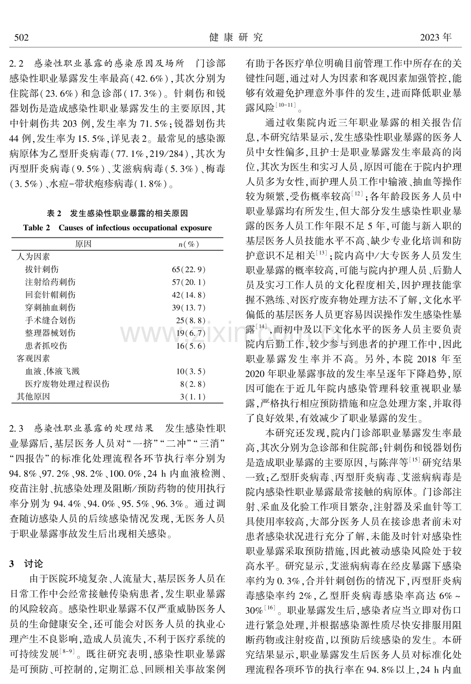 基层医务人员感染性职业暴露的现状及管理措施调查.pdf_第3页