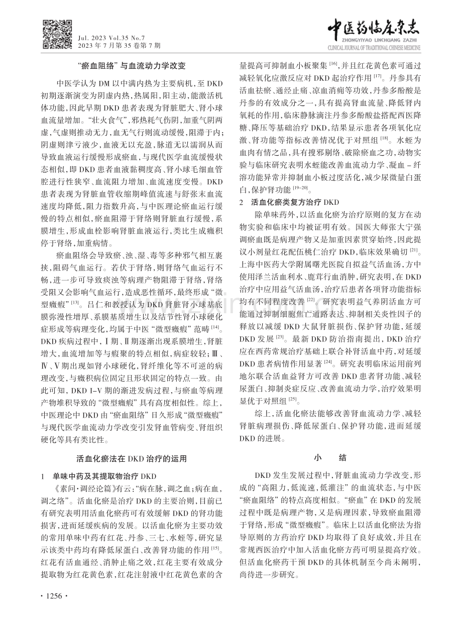 基于“瘀血阻络”证候特点探析糖尿病肾病血流动力学改变.pdf_第3页