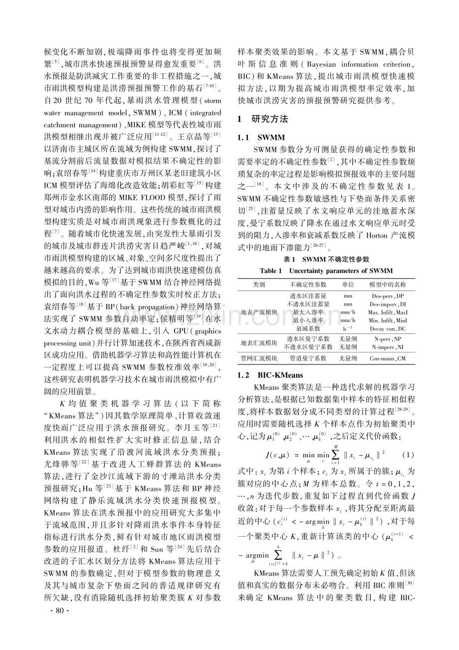 基于BIC-KMeans和SWMM的城市雨洪快速模拟方法.pdf_第2页