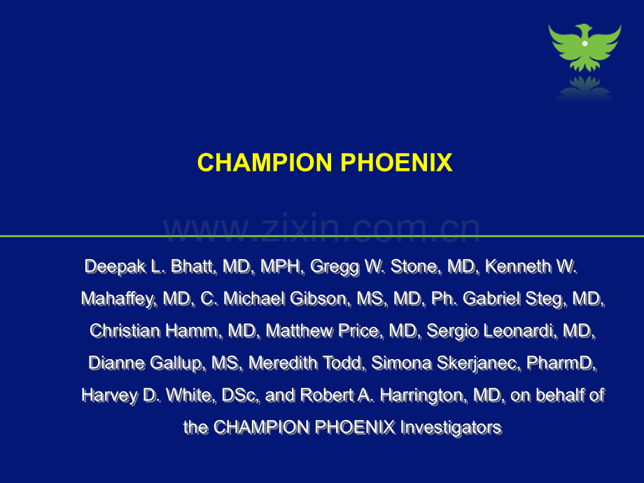 替格瑞洛的ChampionPhoenixIII期临床试验结果.ppt_第1页