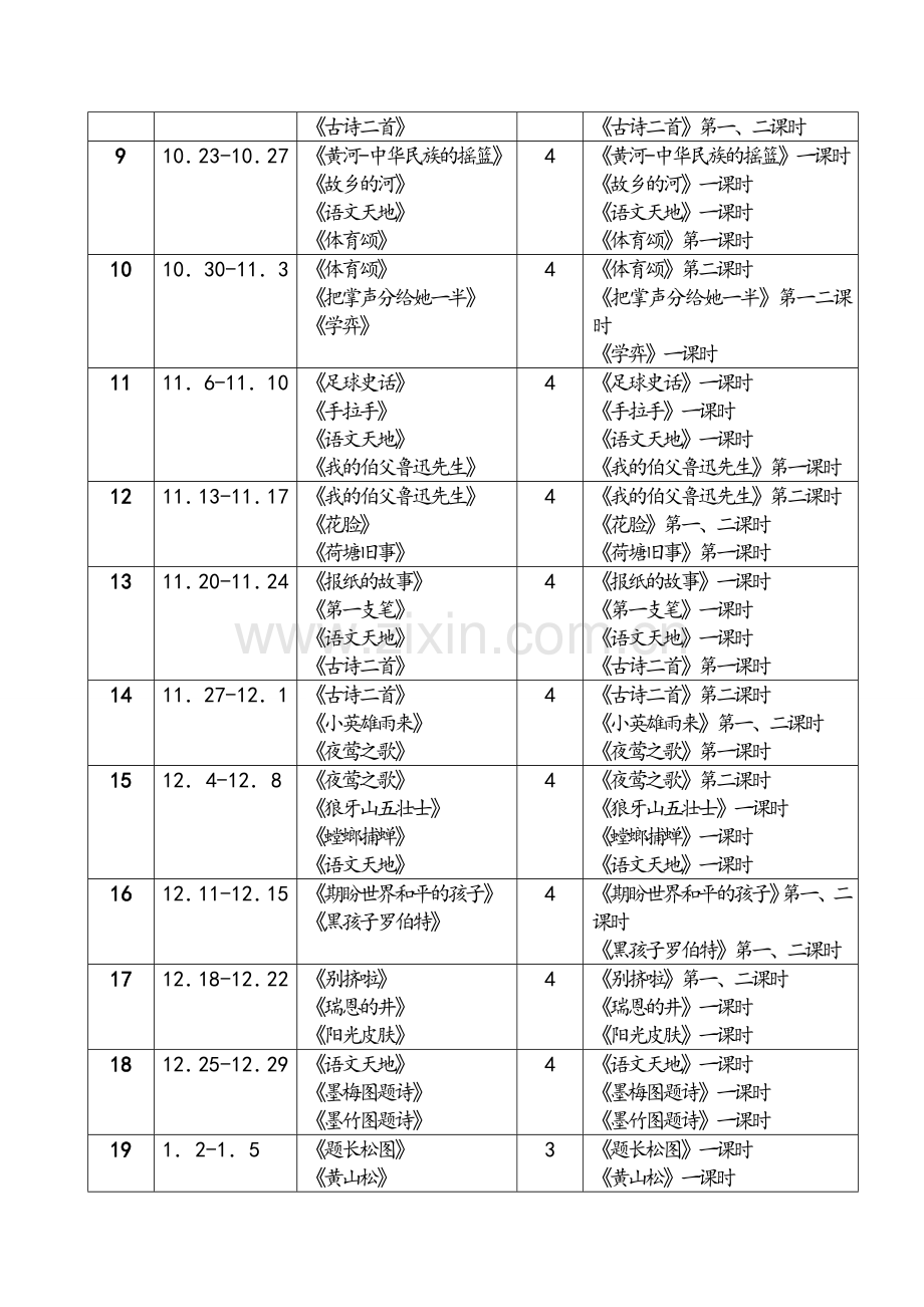 北师大版六年级语文上册教学计划.doc_第3页