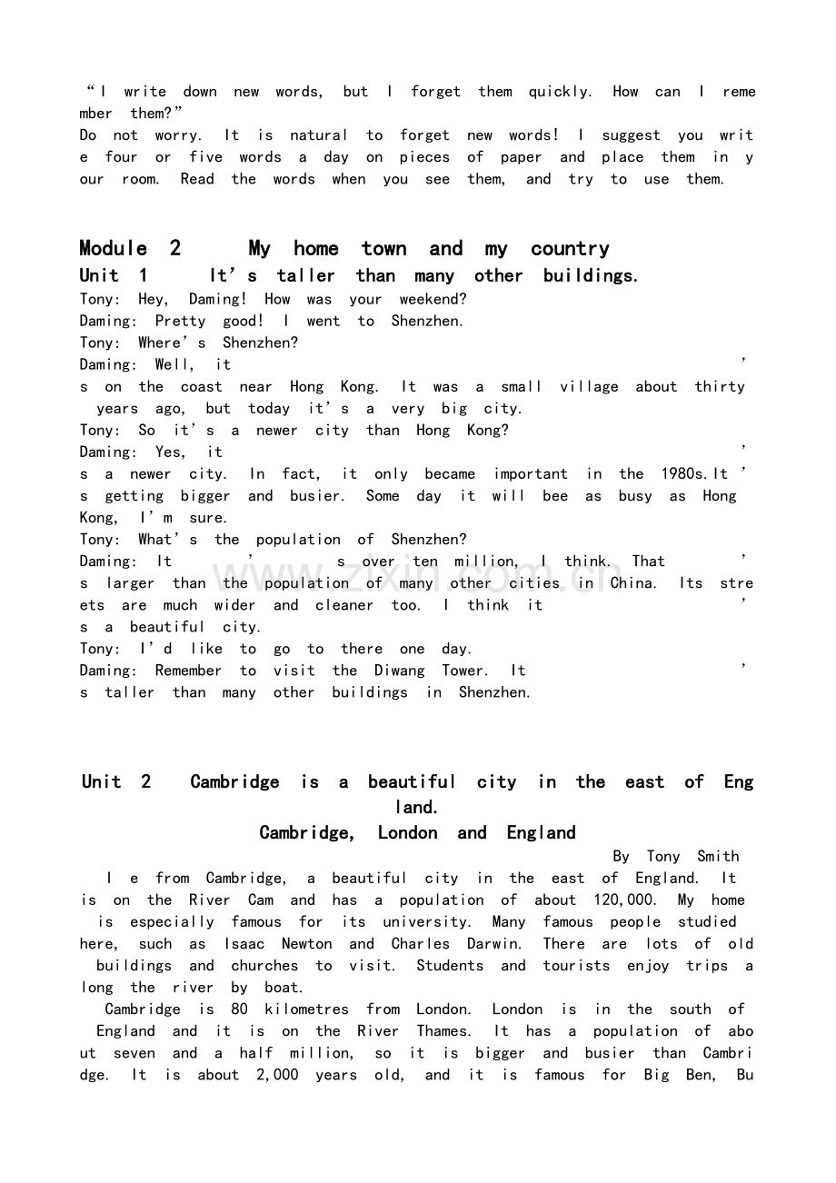 外研版八年级上册英语课文(全册).doc_第2页