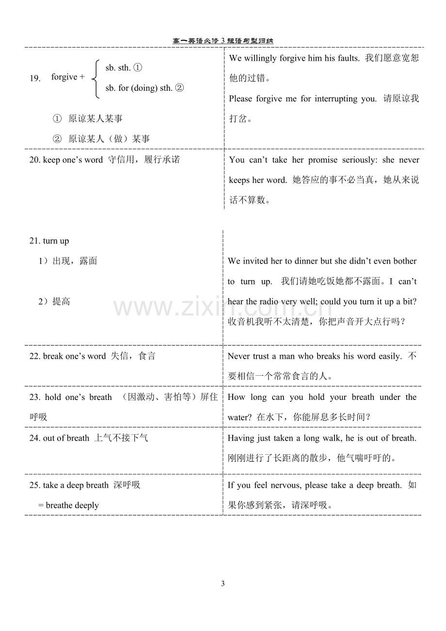 高一英语必修三短语归纳.pdf_第3页