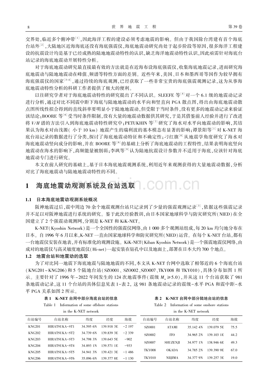 基于K-NET强震台网的海底地震动特征初探.pdf_第2页