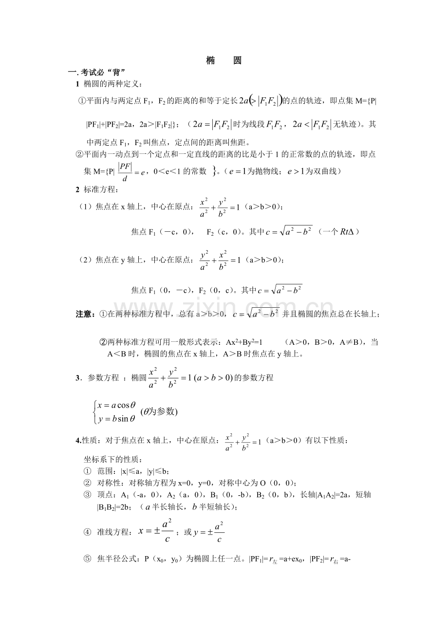 椭圆性质总结.pdf_第1页