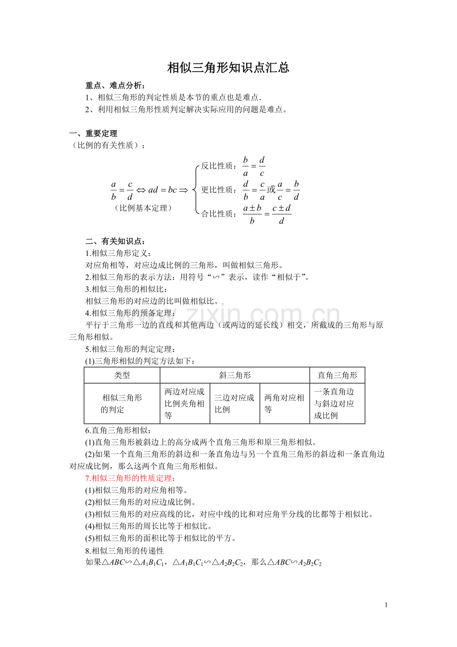 相似三角形知识点梳理.pdf_第1页