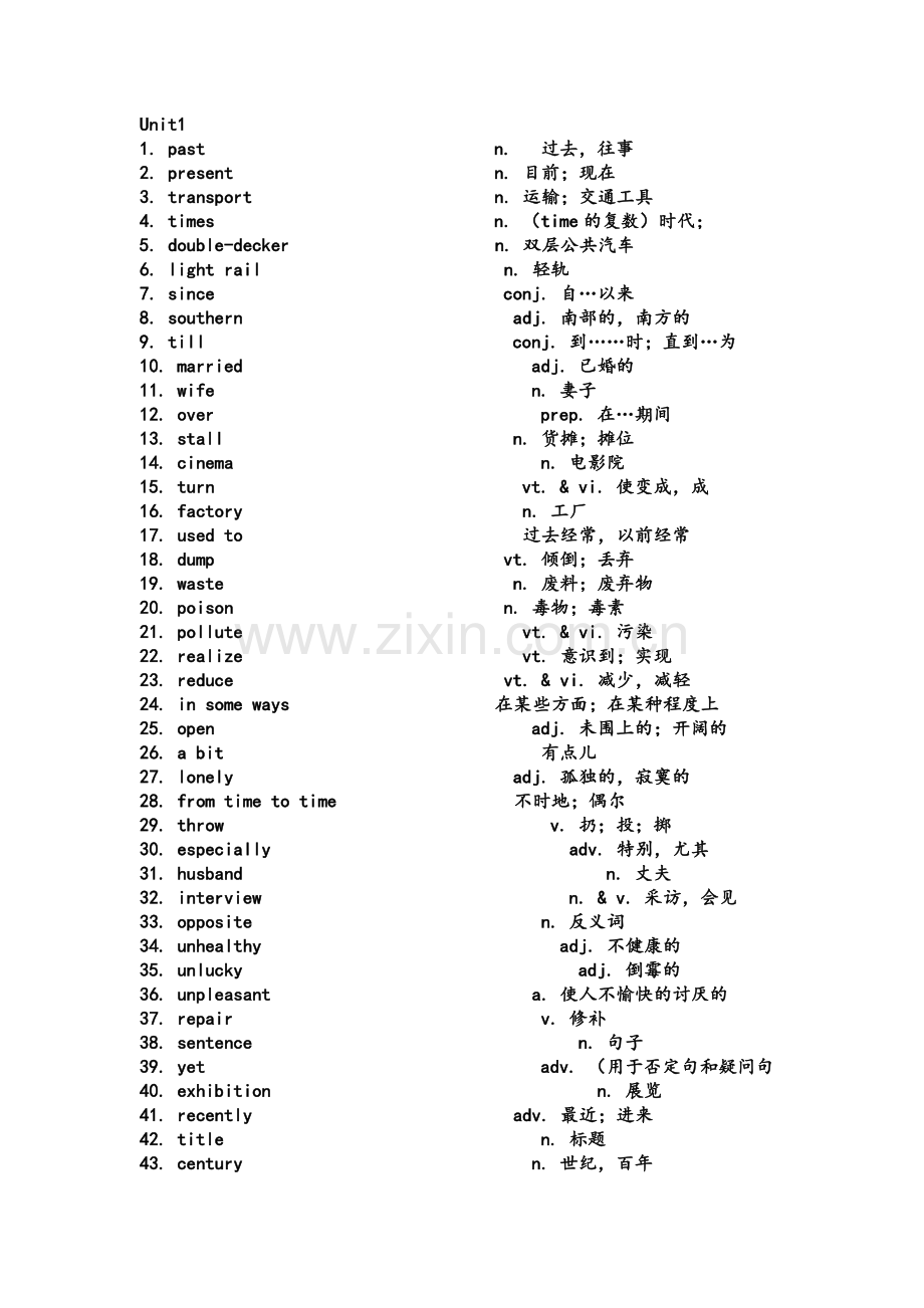 江苏译林牛津英语8B单词表.doc_第1页