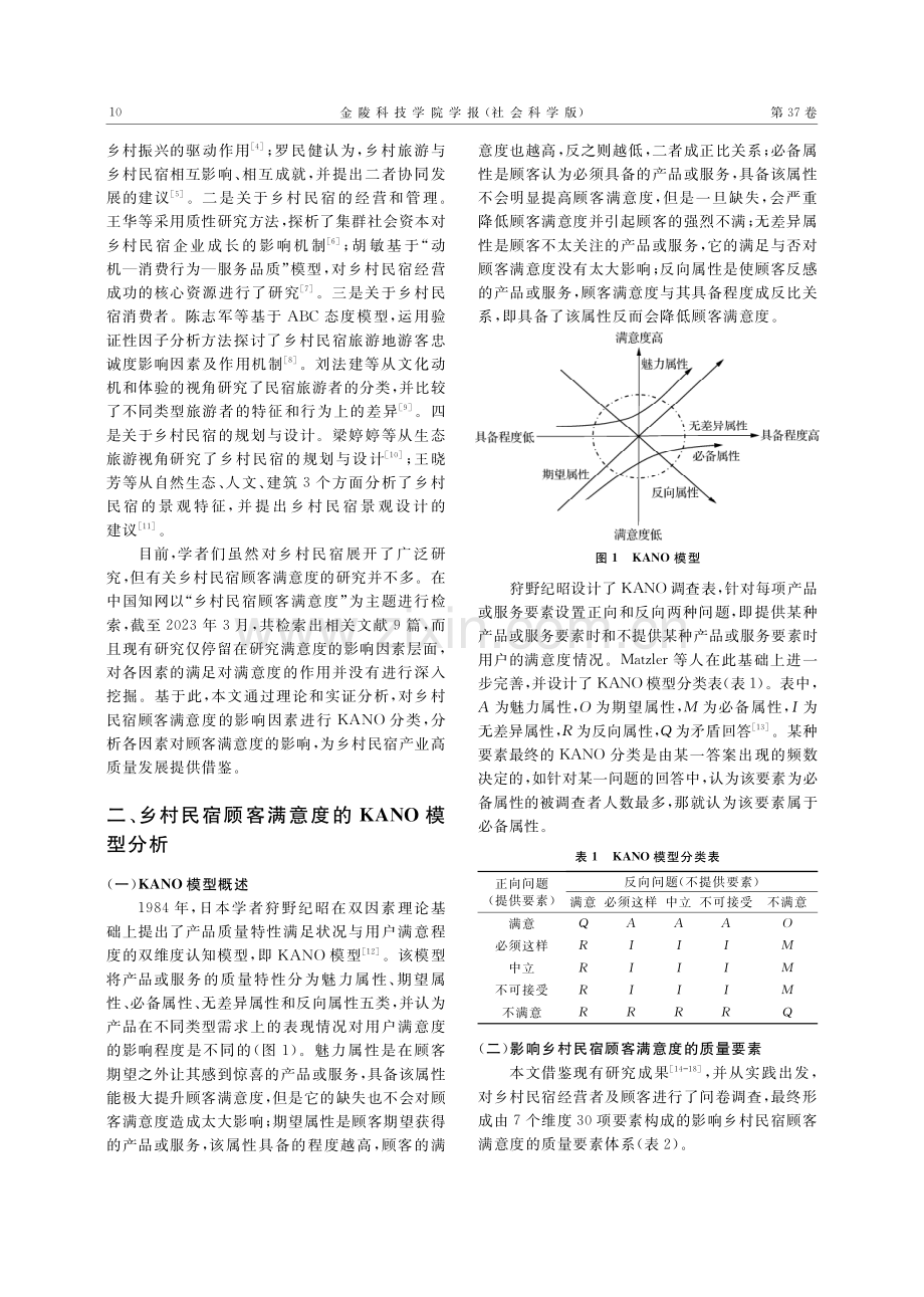 基于KANO模型的乡村民宿顾客满意度研究.pdf_第2页