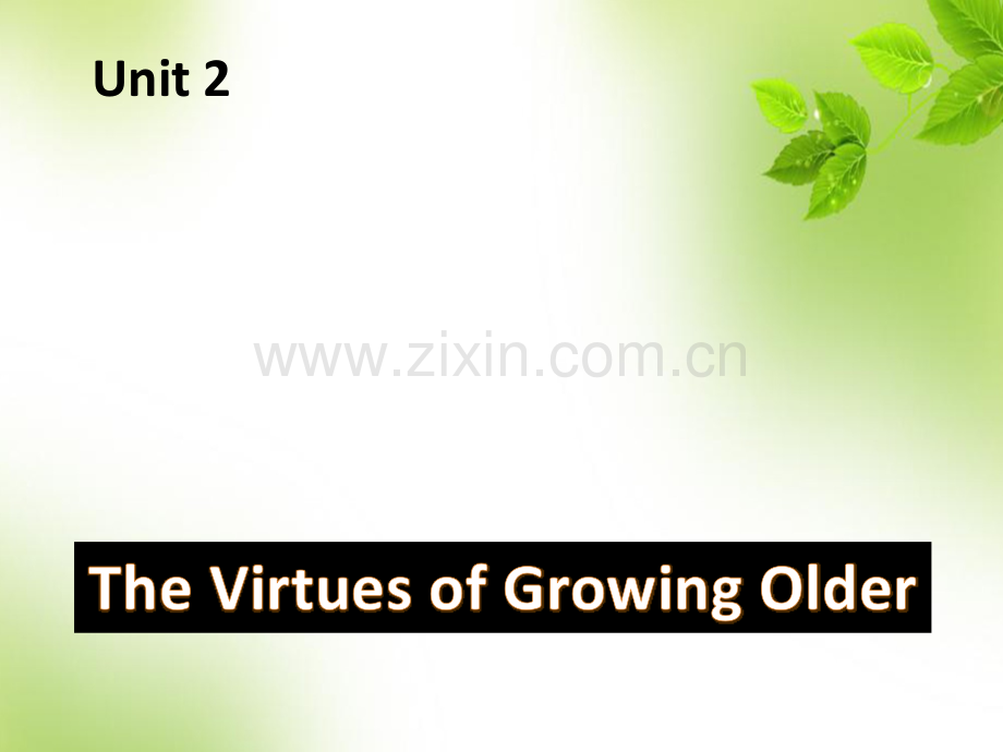 上外版综合英语2-Unit-2-The-virtues-of-growing-older.ppt_第1页