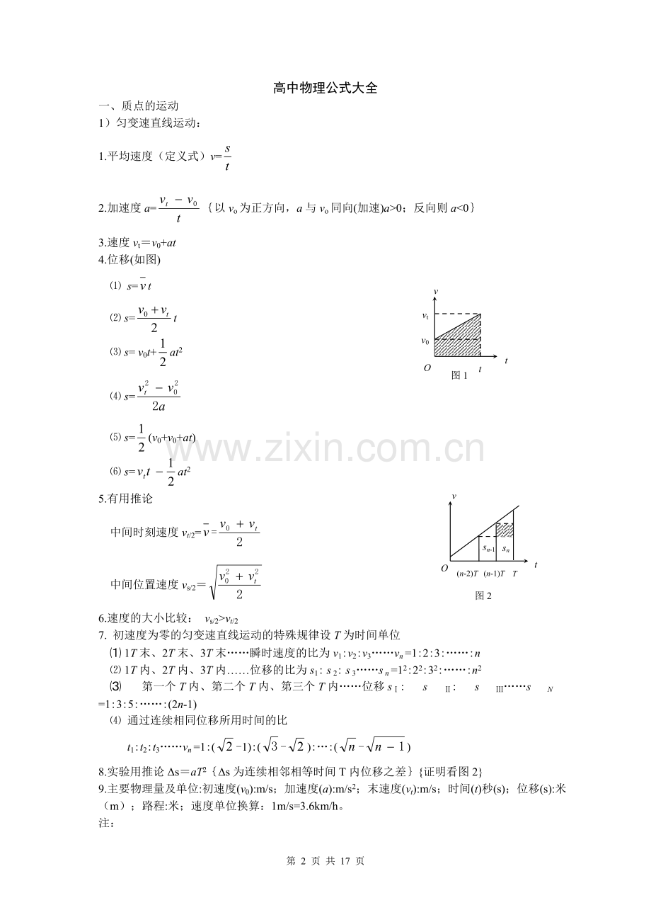 高中物理公式大全【老师实用版】.pdf_第2页