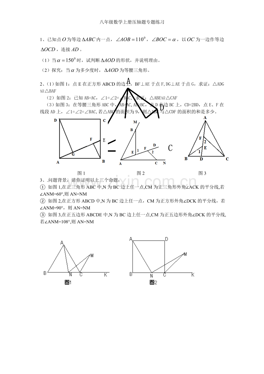 八年级数学上册压轴题专题练习.doc_第1页