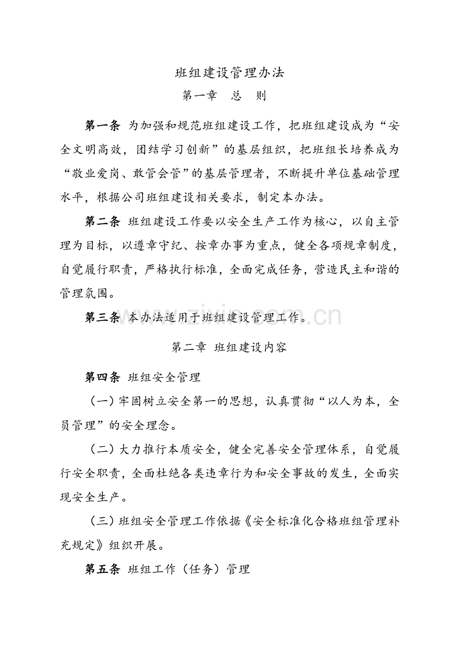 班组建设管理实施细则.doc_第1页