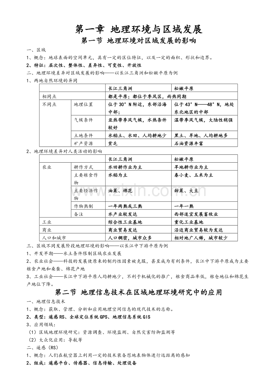 高中地理必修三知识点汇总-.doc_第1页