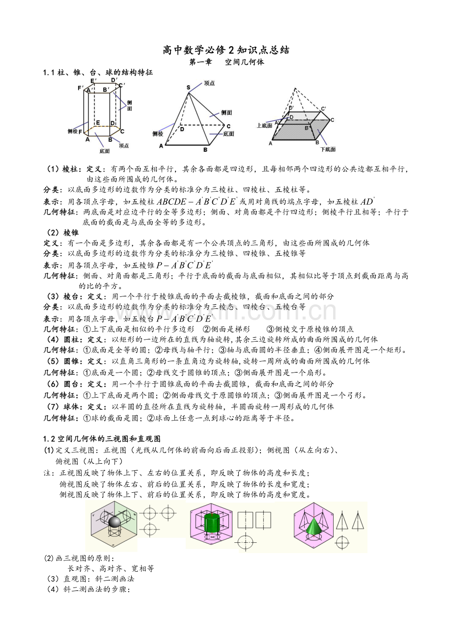 新课标人教A版高中数学必修2知识点总结.doc_第1页