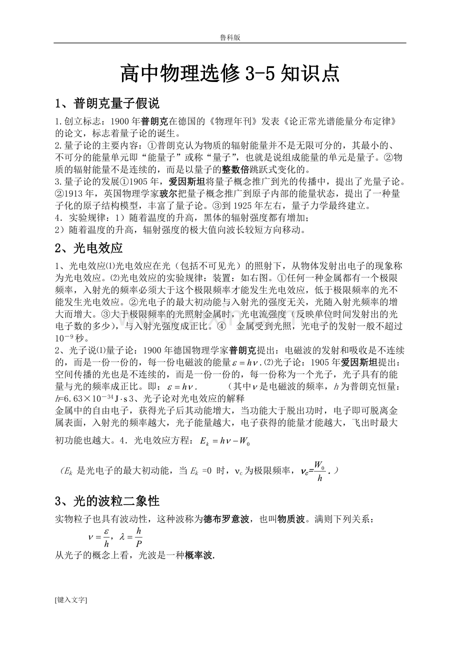 高中物理选修3-5知识点整理.pdf_第1页