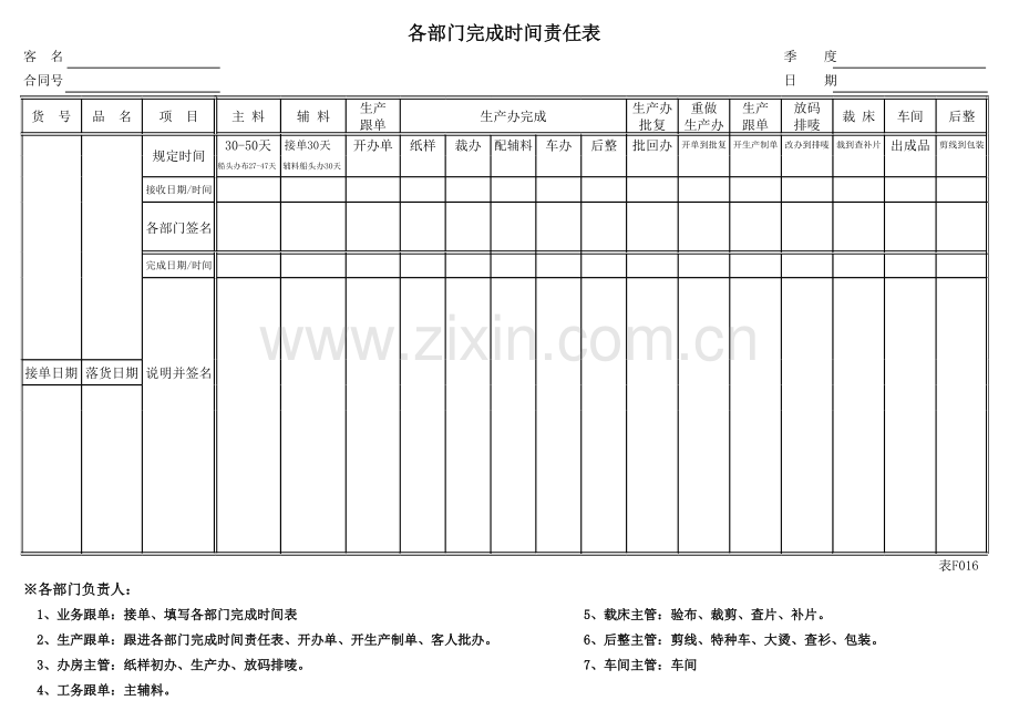 各部门完成时间表.xls_第1页