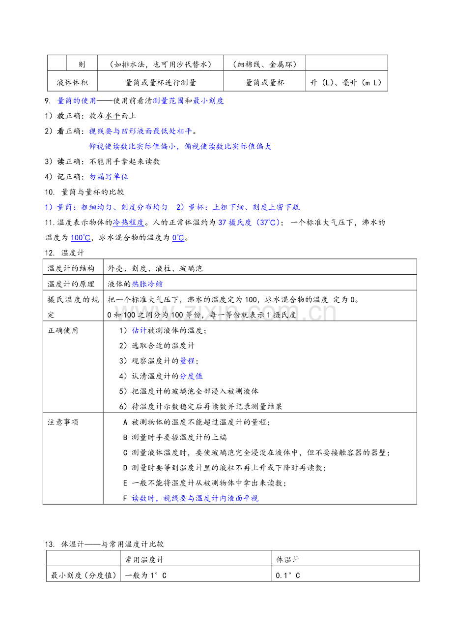 新版浙教版七年级上科学知识点总结.doc_第2页