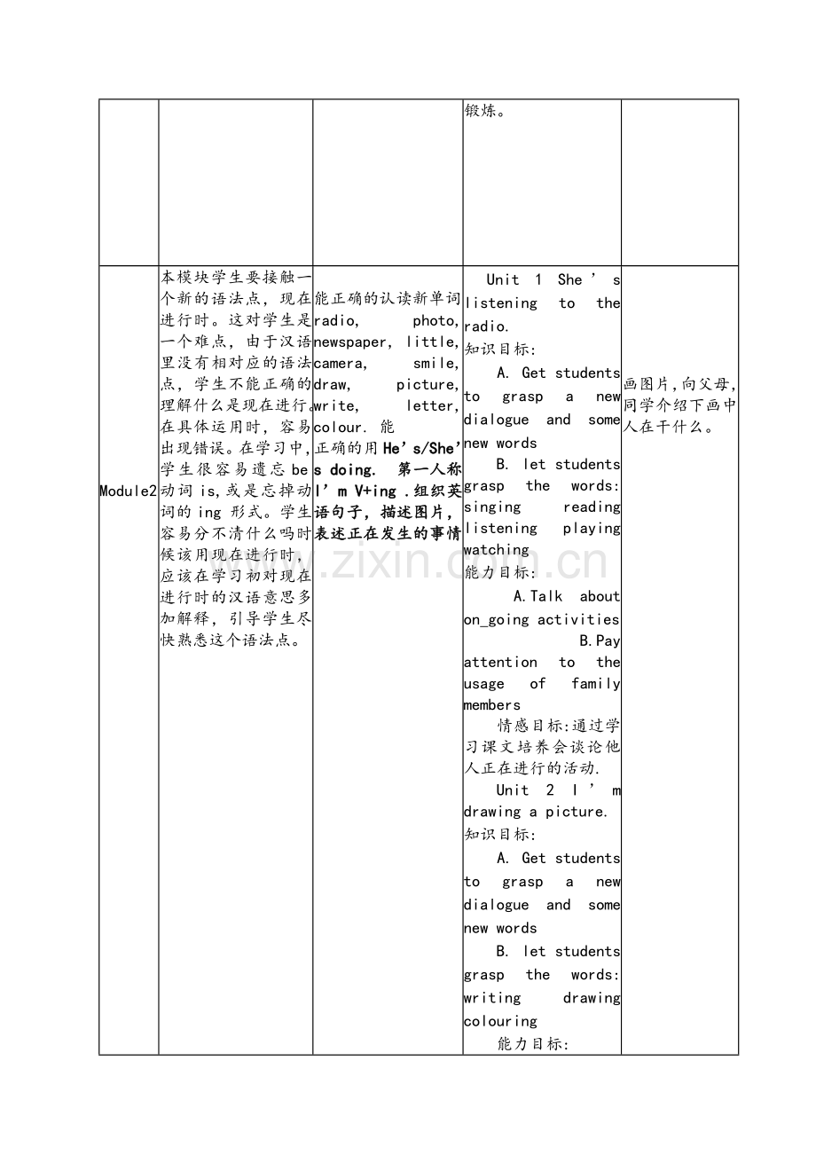 外研版英语二年级下册单元备课.doc_第3页