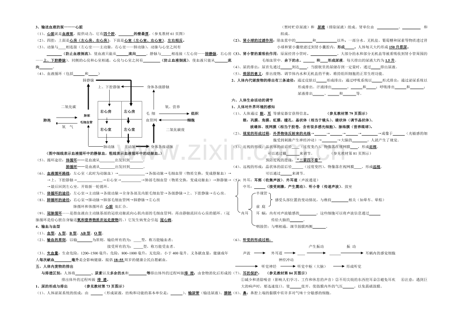 新人教版生物七年级下册知识点填空题.pdf_第3页