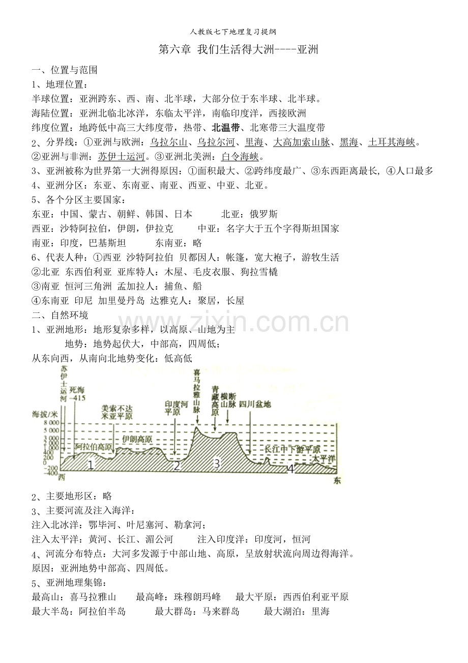 人教版七下地理复习提纲.doc_第1页