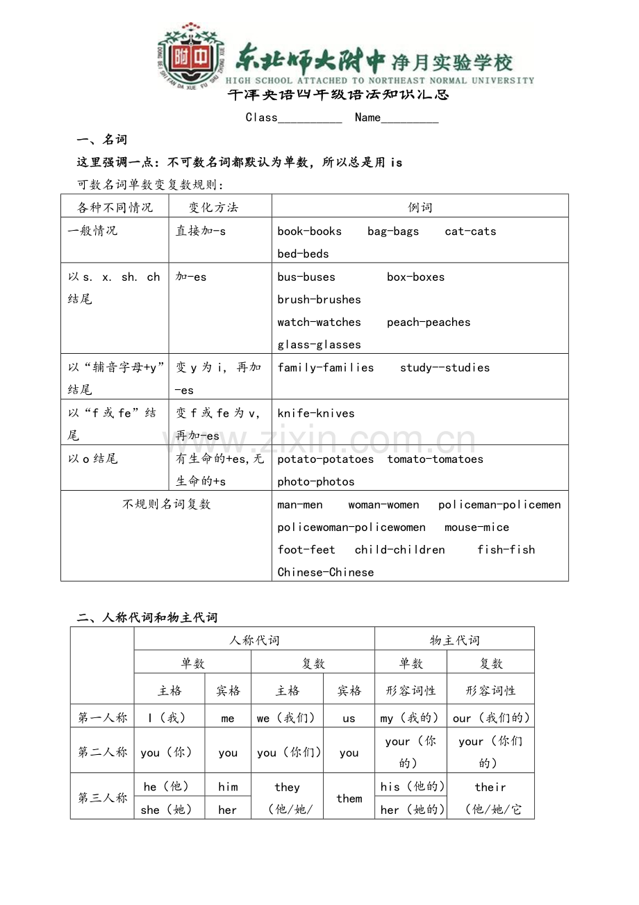 牛津小学四年级英语语法知识汇总.doc_第1页