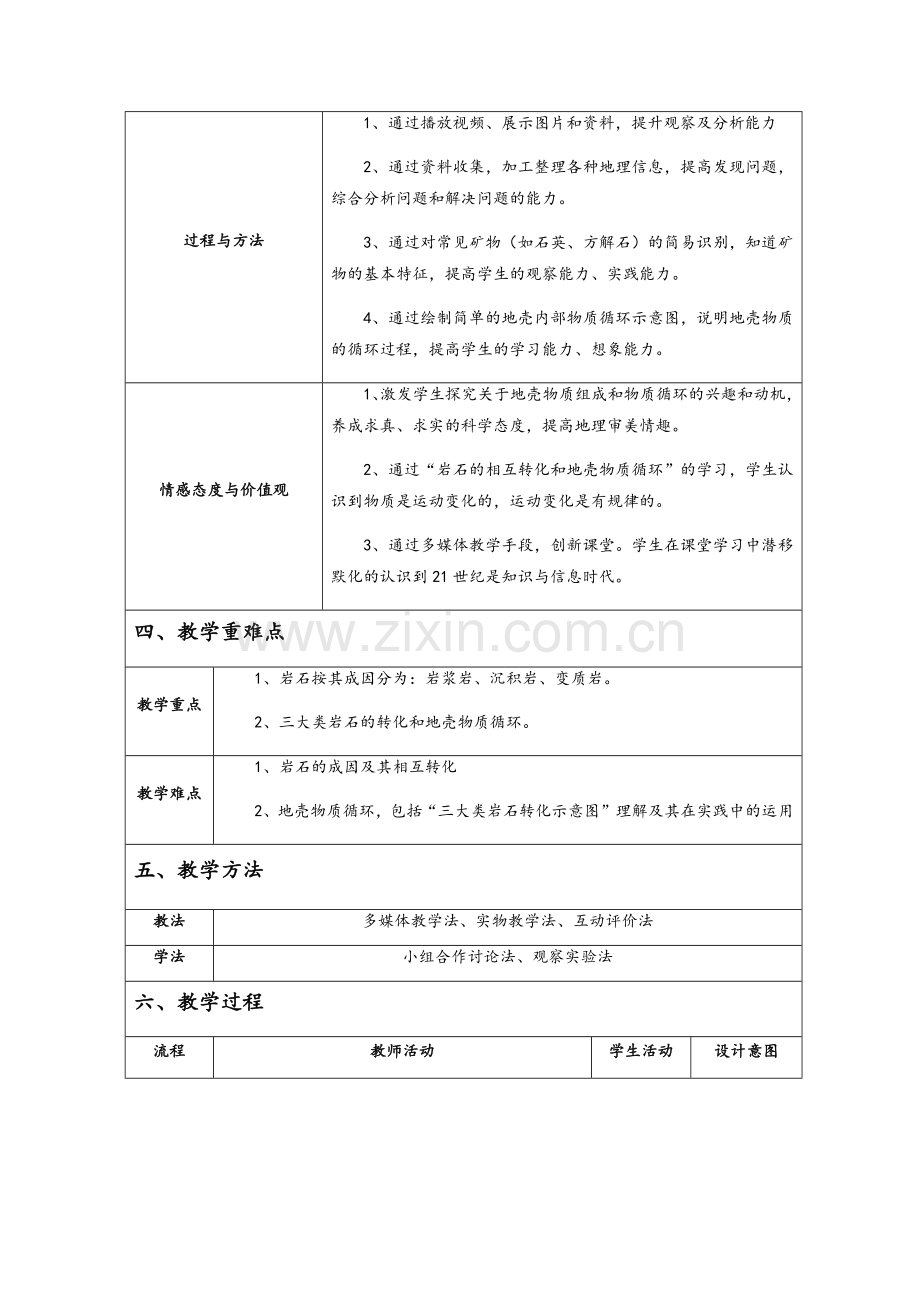 湘教版地理必修一2.1地壳的物质组成和物质循环教案.doc_第2页