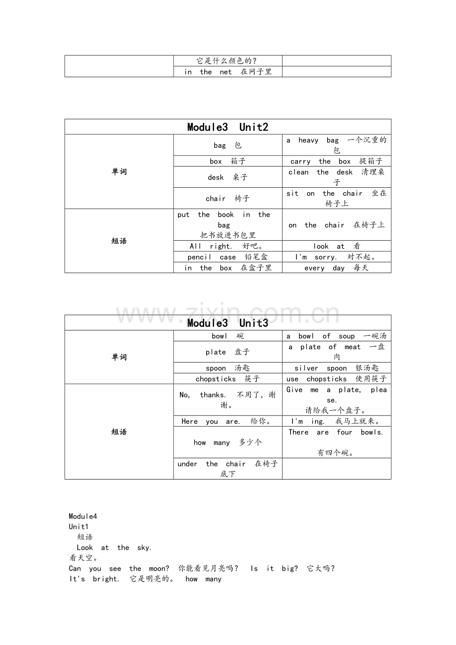 牛津上海版小学英语二年级上册单词短语表.doc_第3页