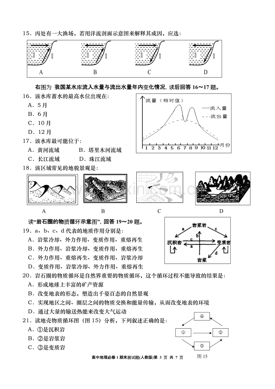 地理必修1综合测试题(含答案).pdf_第3页