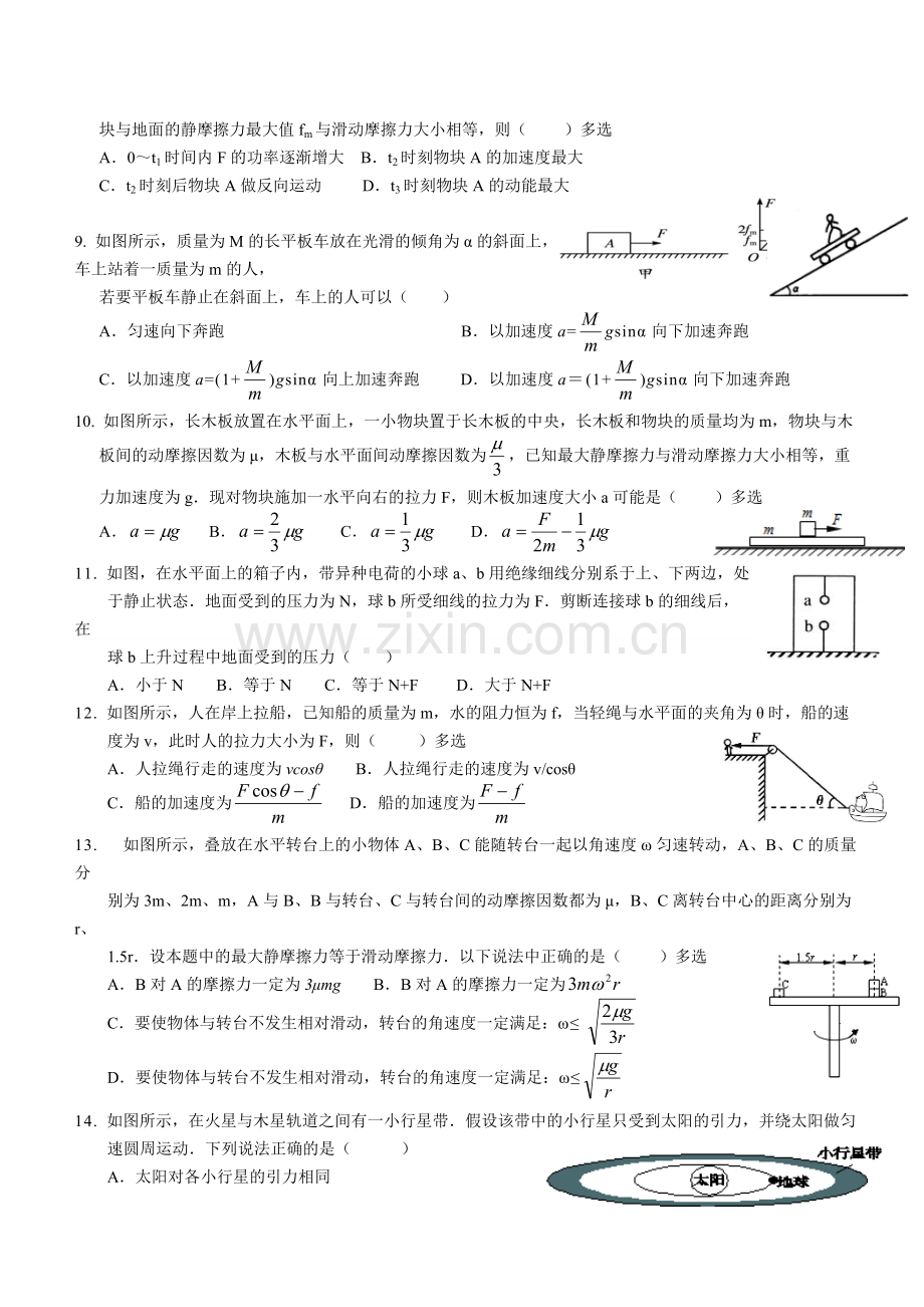 人教版物理必修一必修二综合测试含答案.pdf_第2页