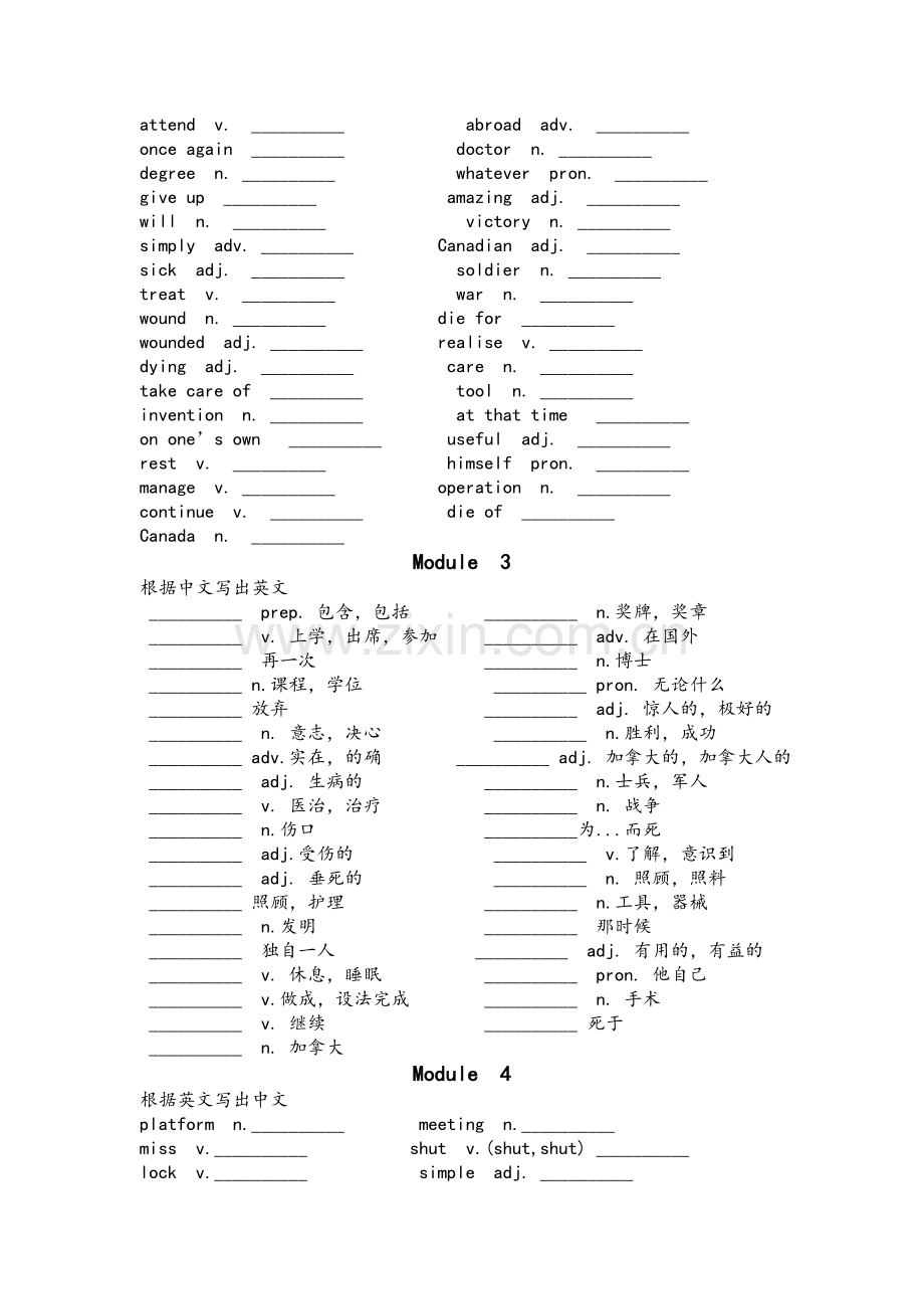 外研版英语九年级上册词汇练习.doc_第3页