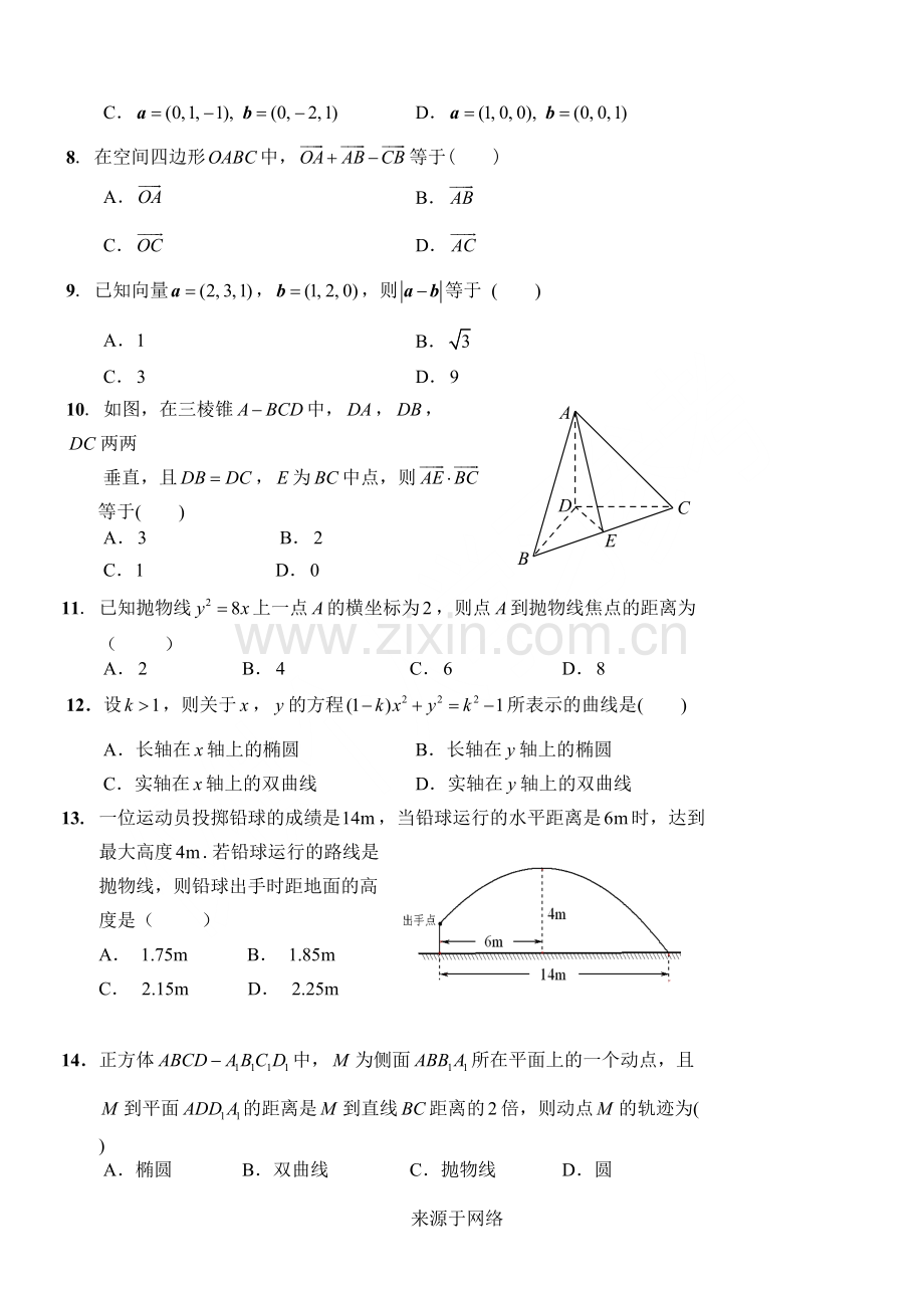 高中数学选修2-1试题及答案.pdf_第2页