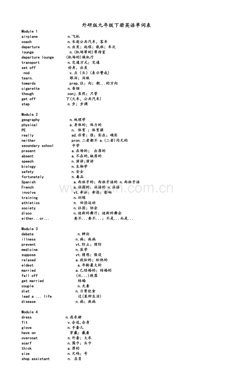 外研版九年级英语下册单词表.doc_第1页