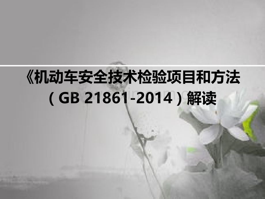 《机动车安全技术检验项目和方法(GB21861-2014)解读-PPT.ppt_第1页