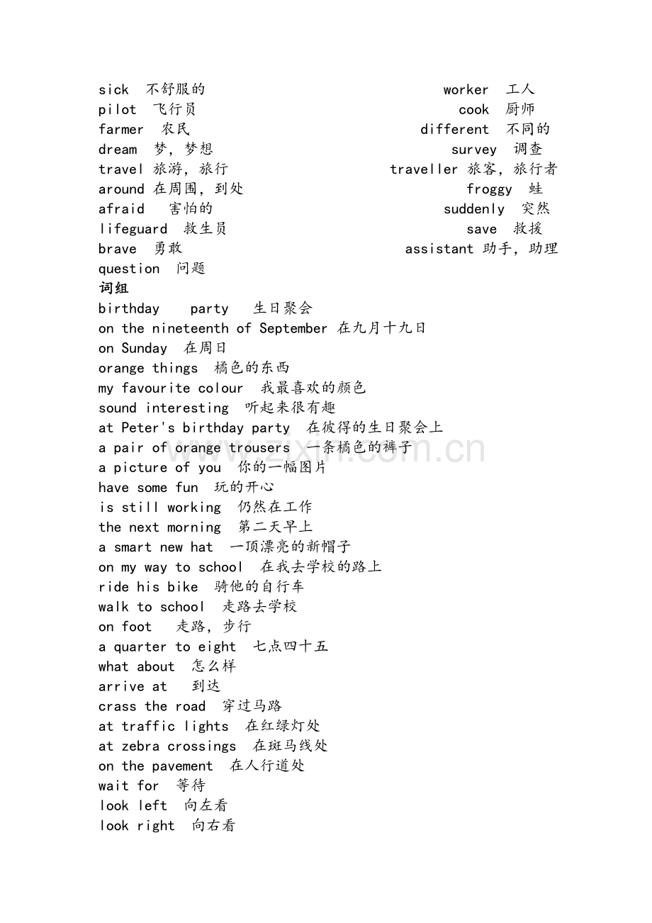 沪教版五年级上册英语重点单词和词组.doc_第2页