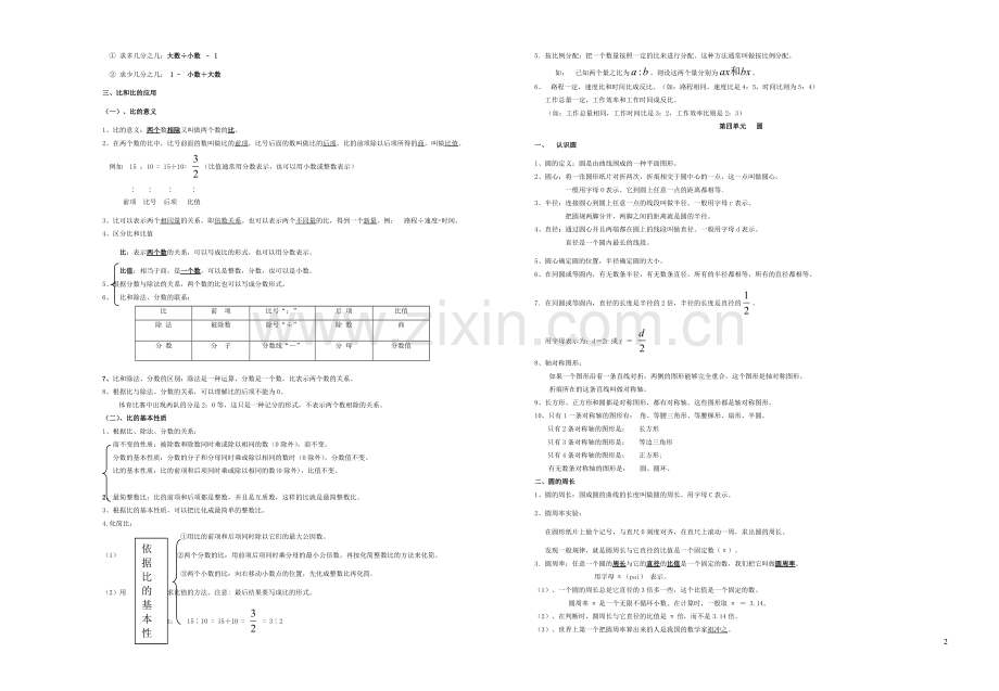 人教版六年级上册数学知识点整理(个人整理资料).pdf_第2页