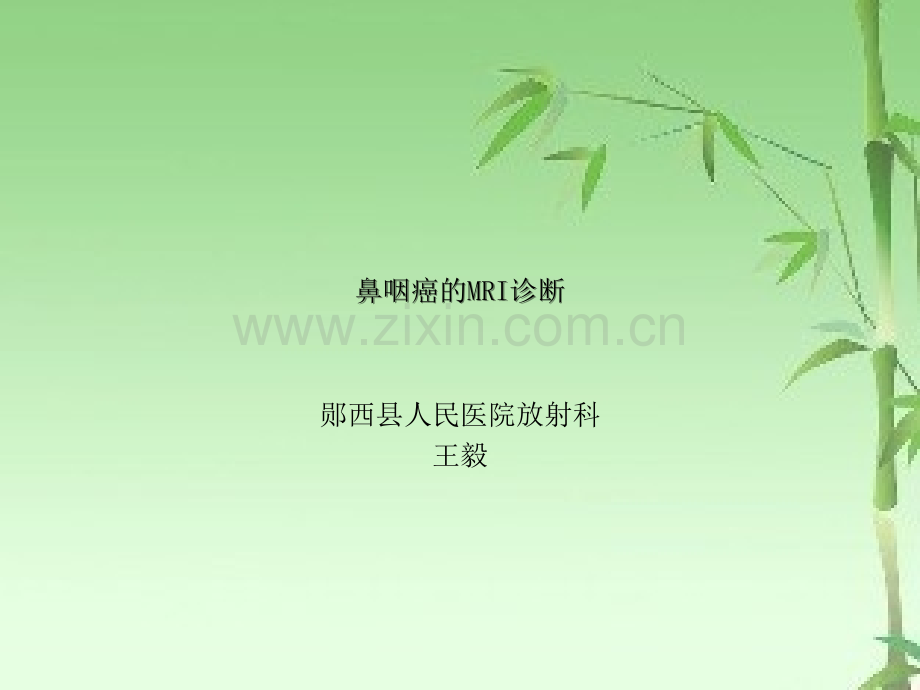 鼻咽癌的MRI诊断ppt.ppt_第1页