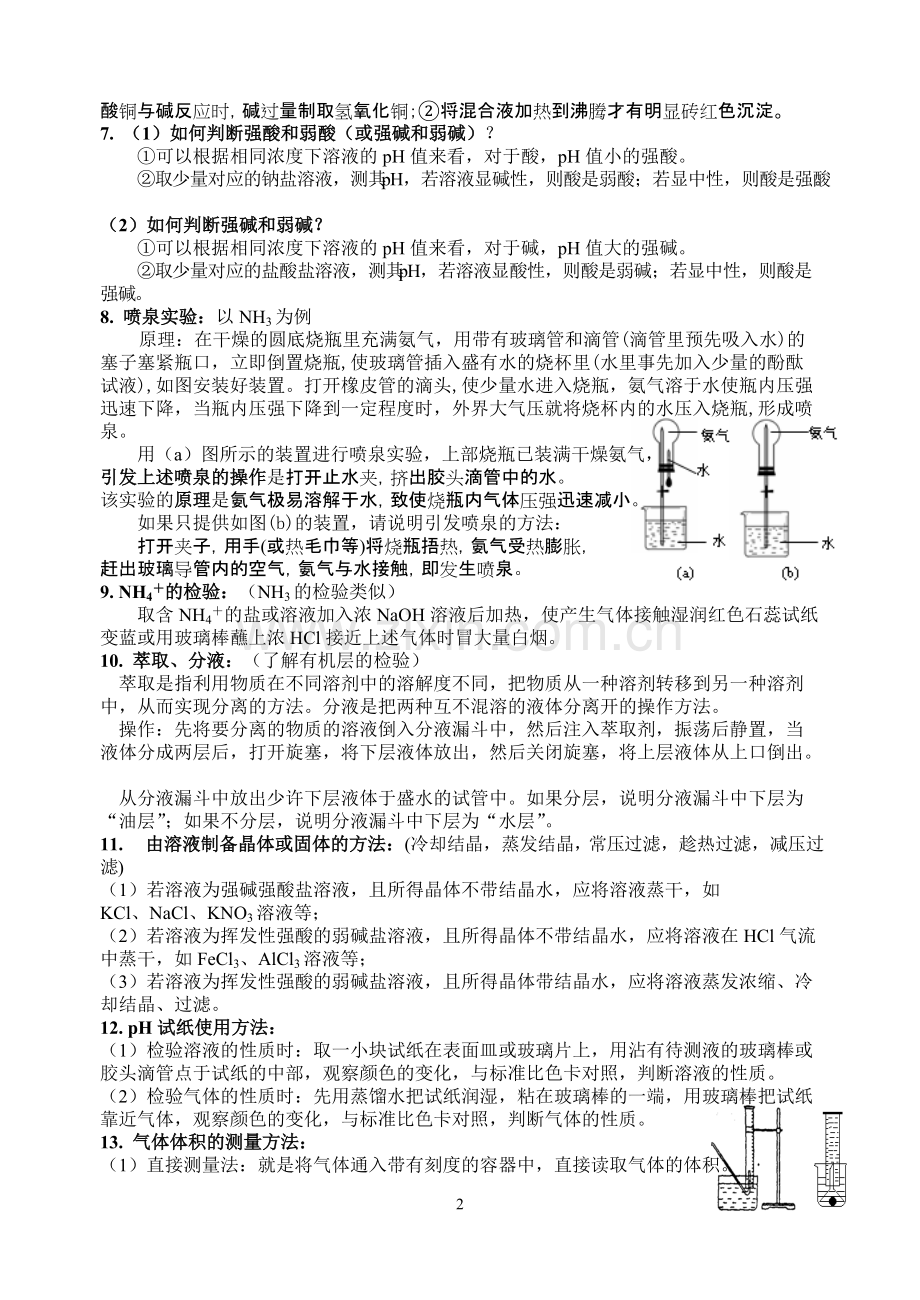 高中化学实验操作总结.pdf_第2页